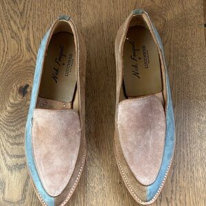 Nick Fouquet Tan and Blue Suede Loafers